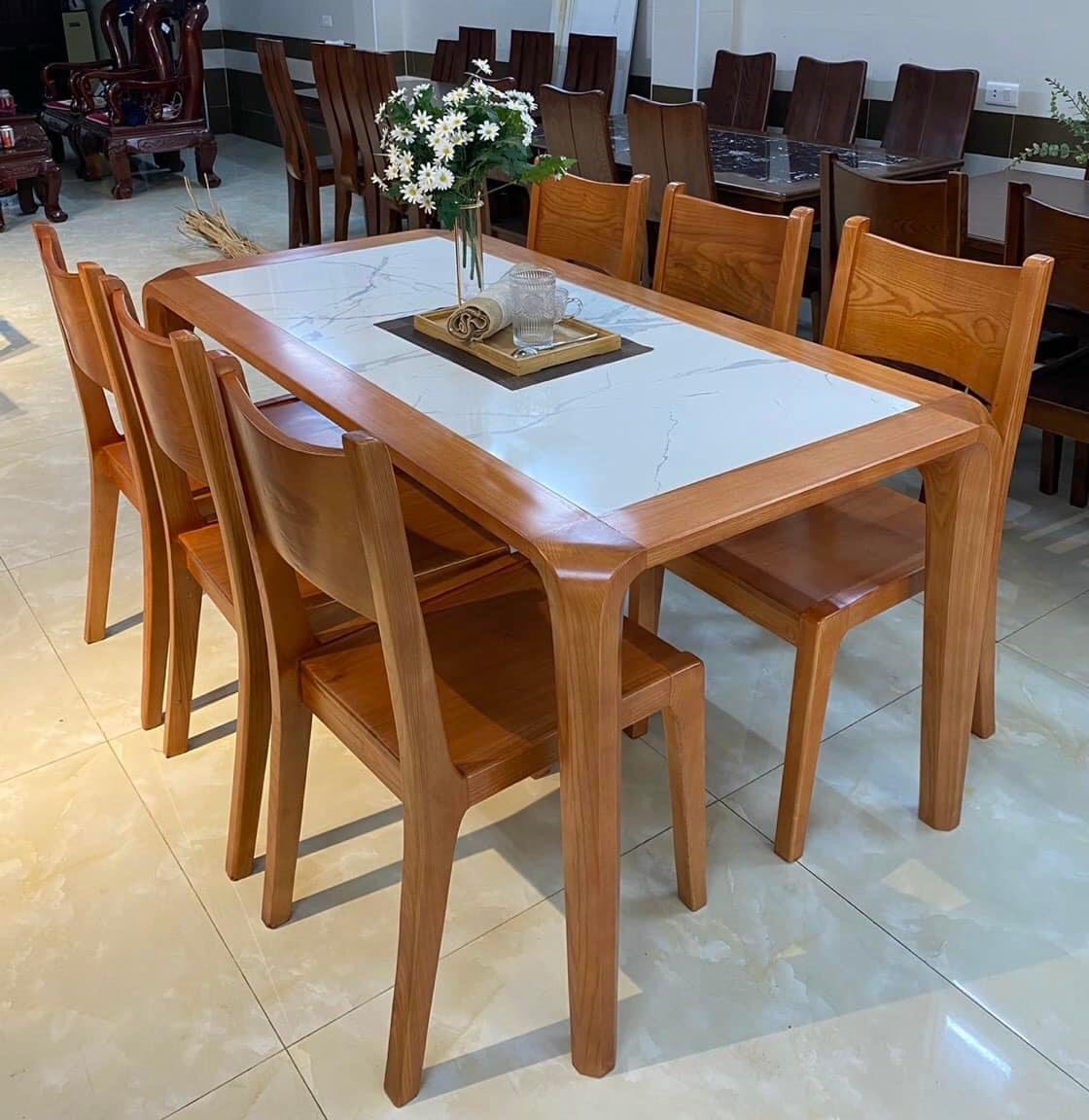 bàn ghế ăn gỗ sồi phòng ăn